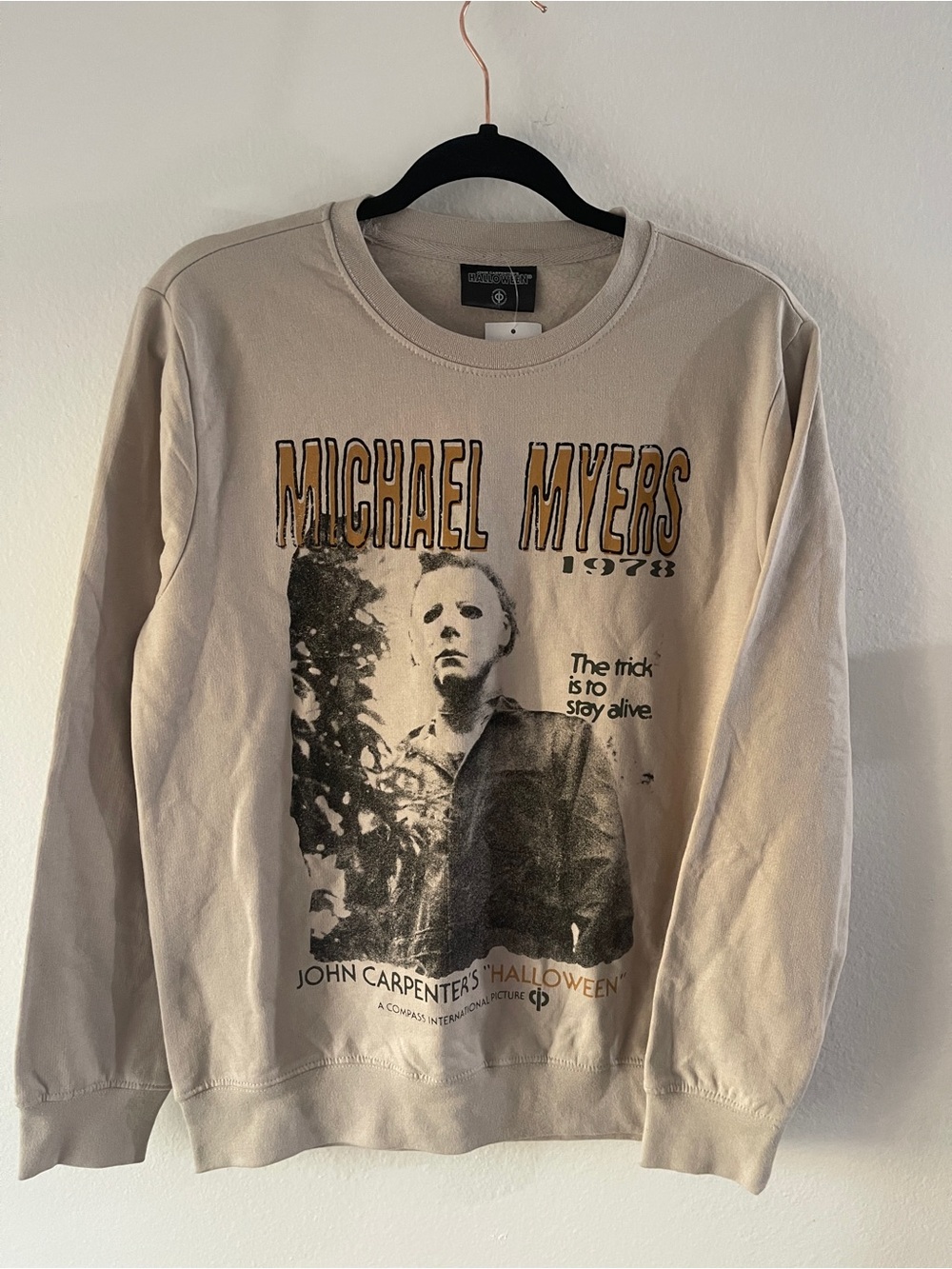Michael Myers Graphic Crewneck Sweater - Beige